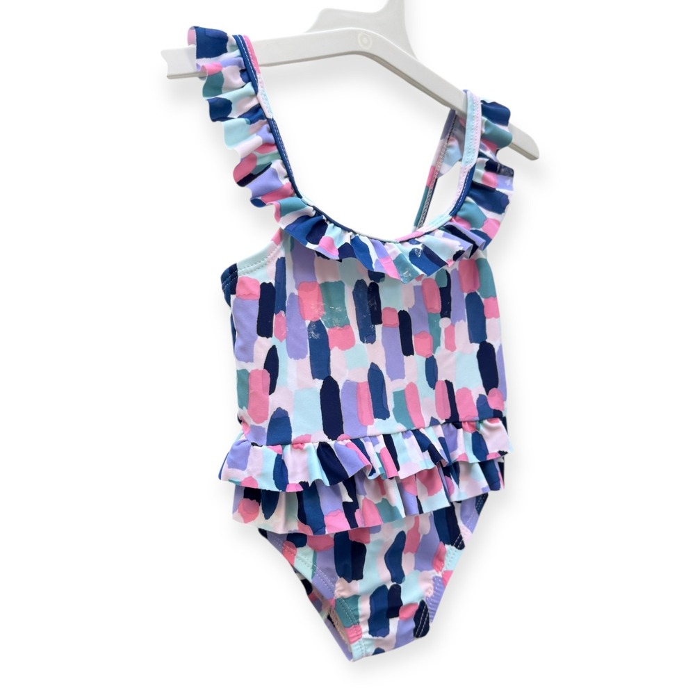 Kate Spade Swimsuit Ruffle Trim Abstract Print One Piece‎ Swimsuit